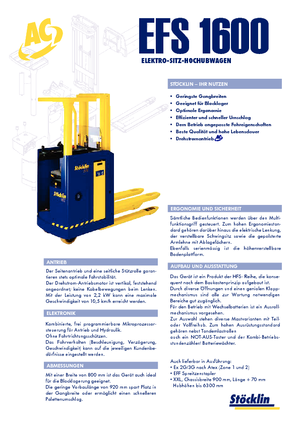 Gerbeurs à conducteur porté assis Stöcklin EFS 1600