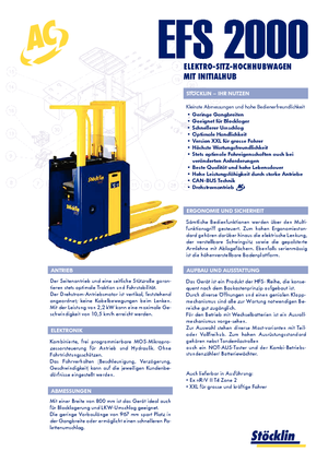 Gerbeurs à conducteur porté assis Stöcklin EFS 2000