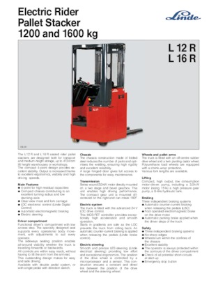 Gerbeurs à conducteur accompagnant Linde L 16 R-i