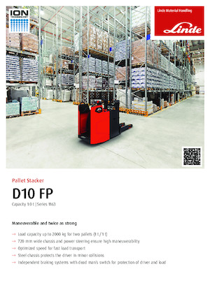 Gerbeurs à conducteur porté debout Linde D10FP