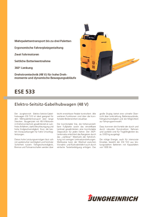 Transpalettes à conducteur porté assis Jungheinrich ESE 533