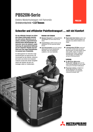 Transpalettes à conducteur porté assis Mitsubishi PBS20N