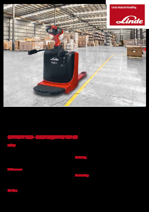 Transpalette ellectr. timon des piétons à partir du sol Linde T20P