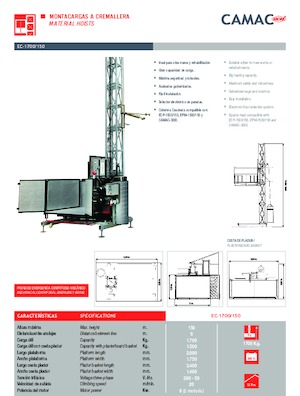 Ascenseurs industriels CAMAC EC-1700/150
