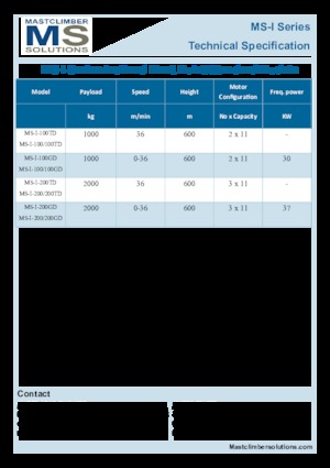 Ascenseurs industriels Mastclimber Solutions MS-I-100/100GD