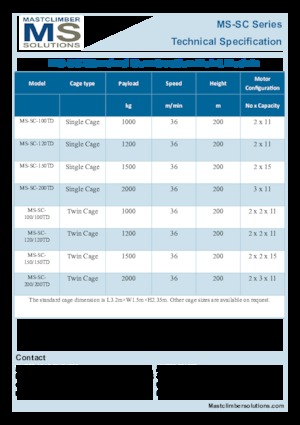 Ascenseurs industriels Mastclimber Solutions MS-SC-100TD