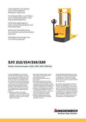 Gerbeurs à conducteur accompagnant Jungheinrich EJC 216