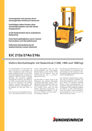 Gerbeurs à conducteur accompagnant Jungheinrich EJC 212z