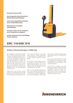 Gerbeurs à conducteur accompagnant Jungheinrich EMC B10