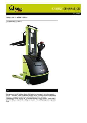 Gerbeurs à conducteur accompagnant PRAMAC Lifter GX 10/16