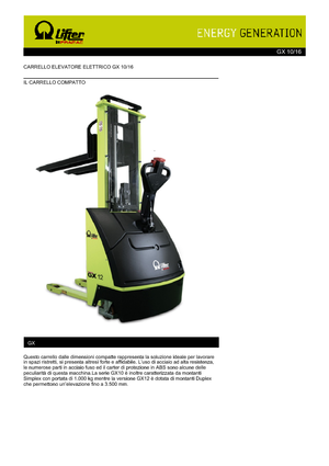 Gerbeurs à conducteur accompagnant PRAMAC Lifter GX 10/16