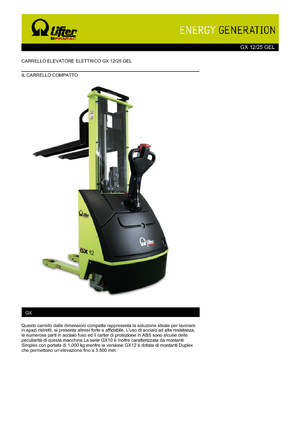 Gerbeurs à conducteur accompagnant PRAMAC Lifter GX 12/25 GEL