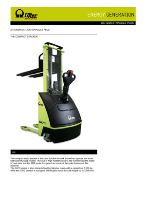 Gerbeurs à conducteur accompagnant PRAMAC Lifter GX 12/25 Straddle Plus