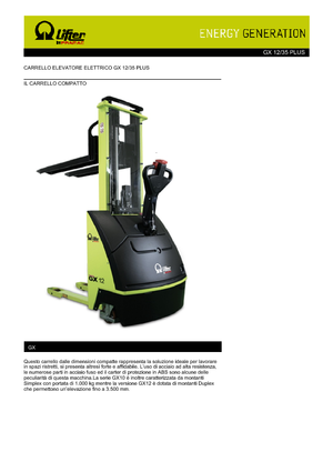 Gerbeurs à conducteur accompagnant PRAMAC Lifter GX 12/35 Plus