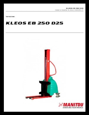 Gerbeurs à conducteur accompagnant Manitou Kleos EB 250 D25