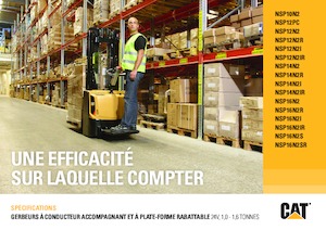 Gerbeurs à conducteur accompagnant Caterpillar NSP16N2