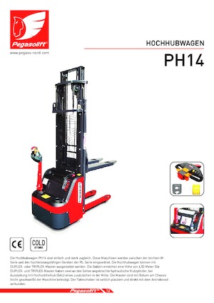 Gerbeurs à conducteur accompagnant Pegasolift PH 14