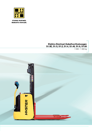 Gerbeurs à conducteur accompagnant Hyster S1.0E