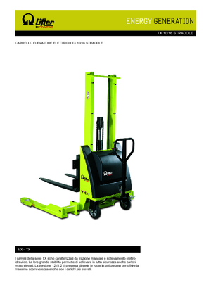 Gerbeurs à conducteur accompagnant PRAMAC Lifter TX 10/16 Straddle