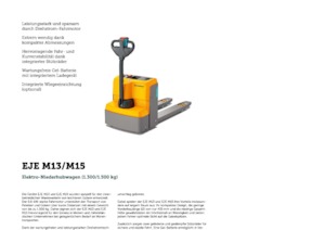 Transpalette ellectr. timon des piétons à partir du sol Jungheinrich EJE M15