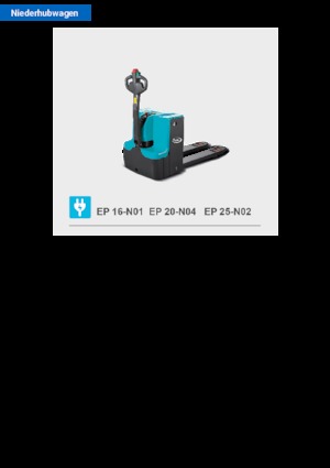 Transpalette ellectr. timon des piétons à partir du sol Baoli EP 25-N02