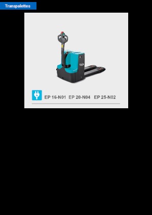 Transpalette ellectr. timon des piétons à partir du sol Baoli EP 25-N02