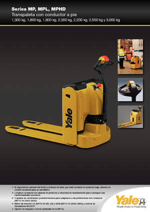 Transpalette ellectr. timon des piétons à partir du sol Yale MP22AC