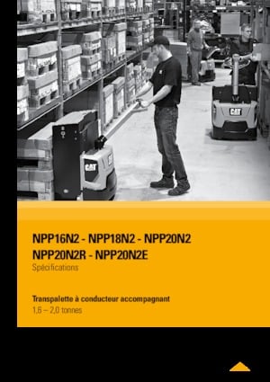 Transpalette ellectr. timon des piétons à partir du sol Caterpillar NPP16N2