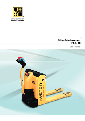 Transpalette ellectr. timon des piétons à partir du sol Hyster P1.8