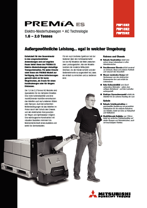 Transpalette ellectr. timon des piétons à partir du sol Mitsubishi PBP18N2 