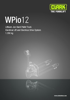 Transpalette ellectr. timon des piétons à partir du sol Clark Wpio 12