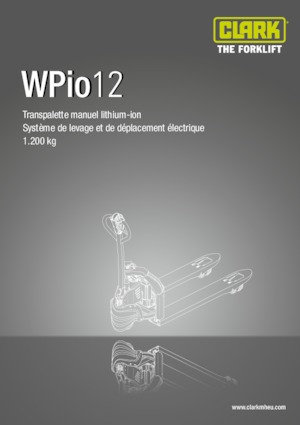Transpalette ellectr. timon des piétons à partir du sol Clark Wpio 12