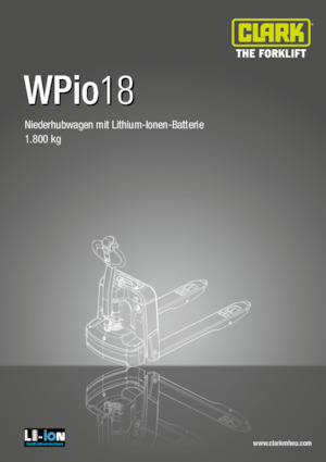 Transpalette ellectr. timon des piétons à partir du sol Clark Wpio 18
