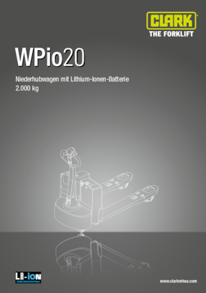 Transpalette ellectr. timon des piétons à partir du sol Clark Wpio 20