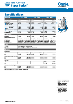 Nacelles à mât vertical unique Genie IWP 25 S