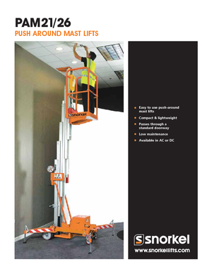 Nacelles à mât vertical unique Snorkel PAM26AC