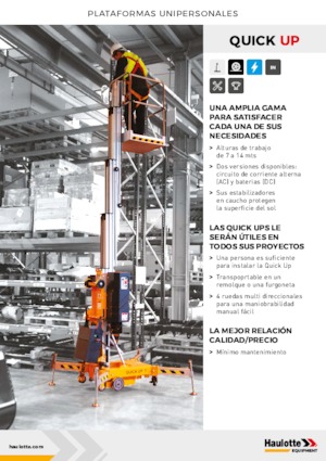 Nacelles à mât vertical unique Haulotte QuickUp 7