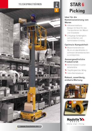 Nacelles à mât vertical unique Haulotte Star 6 Picking