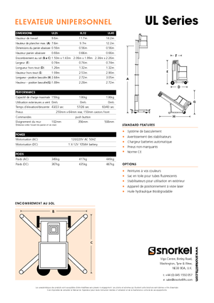 Nacelles à mât vertical unique Snorkel UL40AC
