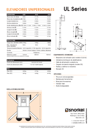 Nacelles à mât vertical unique Snorkel UL40AC