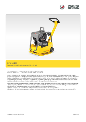 Plaques vibrantes réversibles Wacker BPU 3050 A