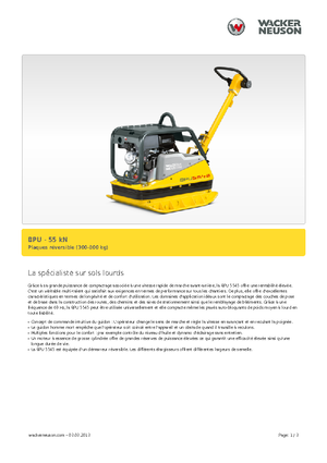 Plaques vibrantes réversibles Wacker Neuson BPU5545A 