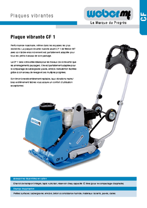 Plaques vibrantes réversibles weber mt CF 1 Hd