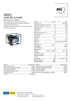 Groupes électrogènes à essence Geko ® 4400 ED-A/HHBA
