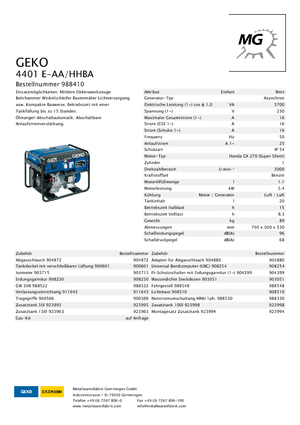 Groupes électrogènes à essence Geko ® 4401 E-AA/HHBA