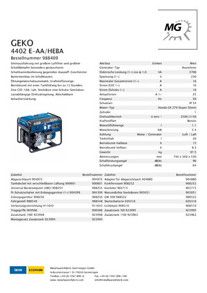 Groupes électrogènes à essence Geko ® 4402 E-AA/HEBA*