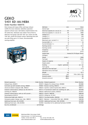 Groupes électrogènes à essence Geko ® 5401 ED-AA/HEBA