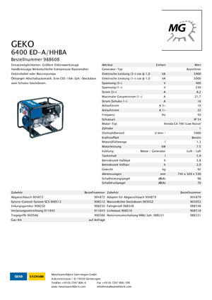 Groupes électrogènes à essence Geko ® 6400 ED-A/HHBA