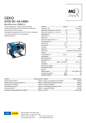Groupes électrogènes à essence Geko ® 6400 ED-AA/HEBA