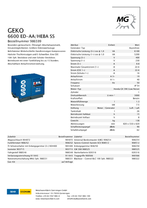 Groupes électrogènes à essence Geko ® 6600 ED-AA/HEBA